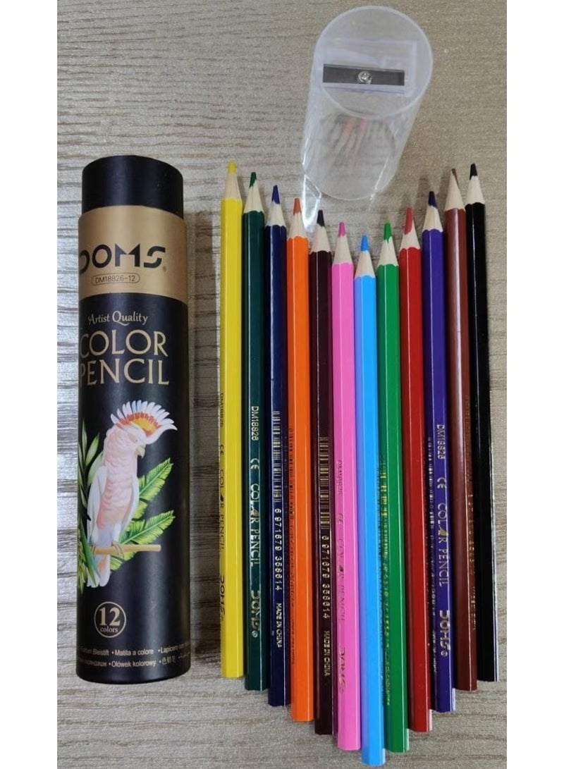 DOMS 12 Colors Long Pencils - Stylish Cartoon Jar Design + (Built-in Sharpener) Special for Kids and Creatives - Image 5