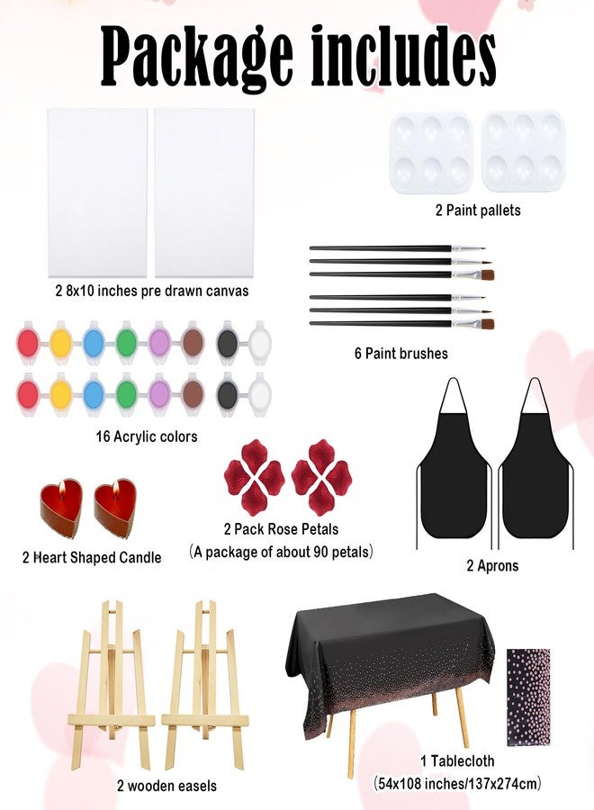 Nuberlic Paint and Sip Kit for Adults Date Night Painting Kit for Two Couple Pre Drawn Canvas to Paint Cool Car Boys and Girls Valentines Date Night Party 2 Pack 8" X 10" - Image 5