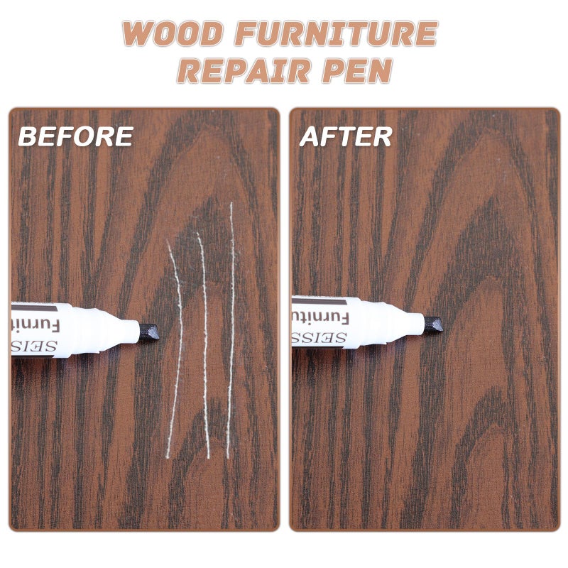 SEISSO Furniture Repair Kit - Set of 42 - Wood Repair Kit Wood Fillers, Furniture Scratch Repair Markers and Wax Sticks with Scraper, Brushes, for Scratches, Stains, Wood Floor, Laminate, Cabinet - Image 5