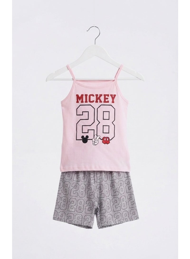 Mickey Kids Mickey Mouse Print Camisole and Shorts Set - Pink/Grey - Image 2