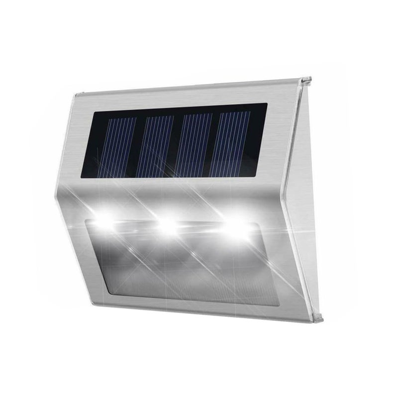 4 Pack Solar Wall Lights Stainless Steel Waterproof Outdoor Led For Garden Driveway - Image 2