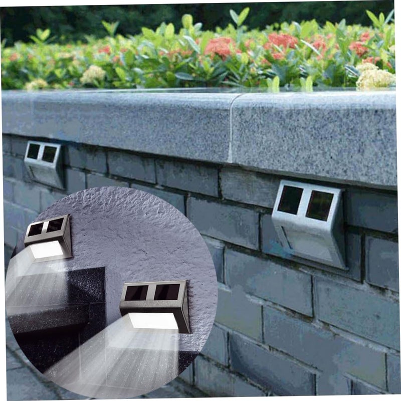 4 Pack Solar Wall Lights Stainless Steel Waterproof Outdoor Led For Garden Driveway - Image 4