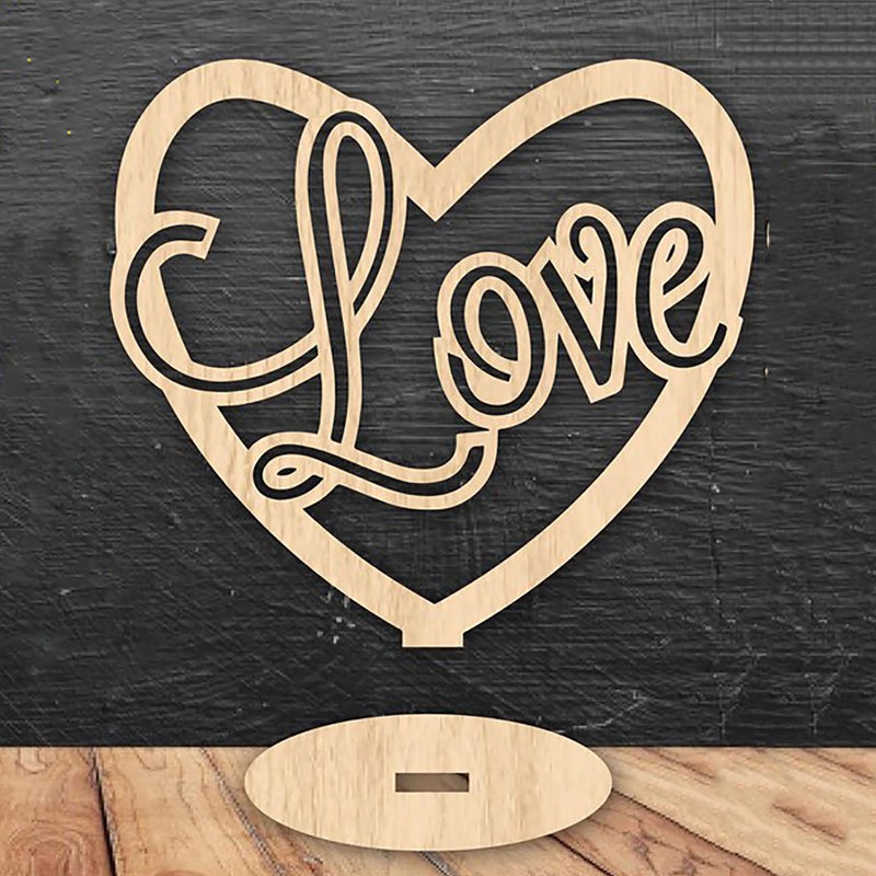 Cliths Set of 2 Wooden Heart Love Cutouts for DIY Crafts, Valentine's Day Table Decor, Wedding Centerpieces, Home Decorations - 3.93 Inch Height, Ideal Gift for Friends & Lovers - Image 4
