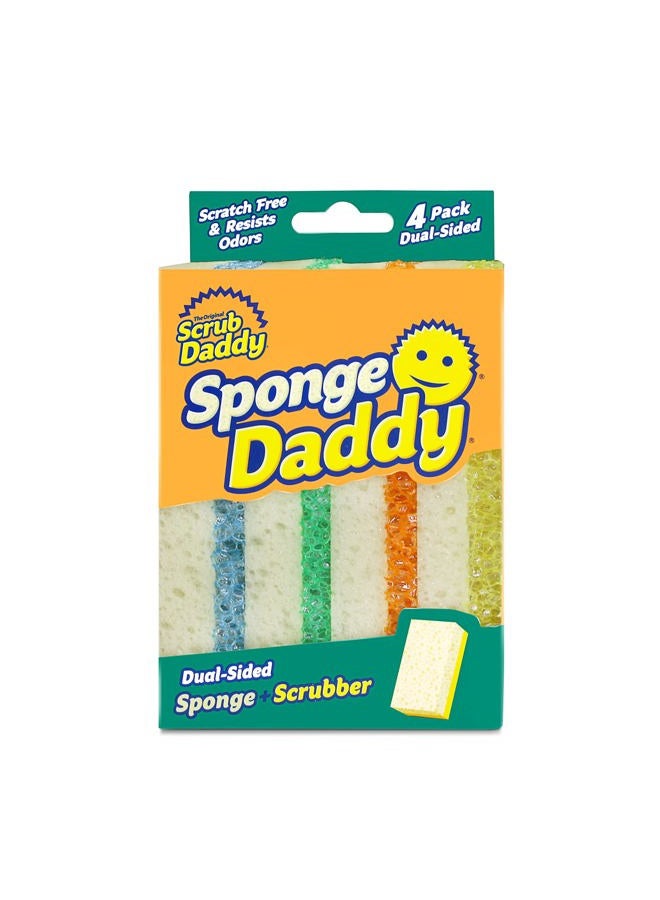 Scrub Daddy Sponge Daddy - Scratch-Free Multipurpose Kitchen & Dish Sponge - BPA Free & Made with Polymer Foam - Stain & Odor Resistant (4 Count) - Image 1