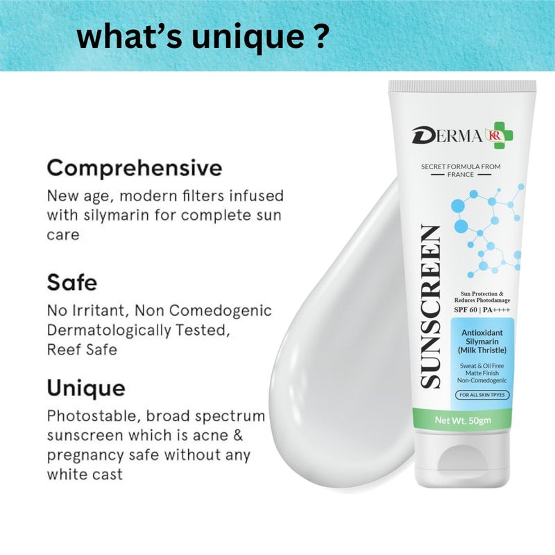 DERMAKR DERMA KR SPF 60 PA Sunscreen 50gm Green Tea Clean Clear Face Pack50gmFacial Pack Of 2 - Image 4