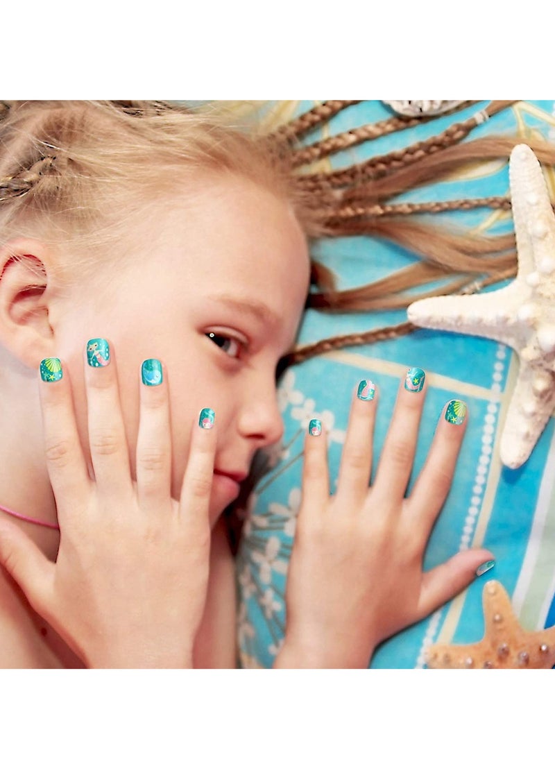 SYOSI Kids Press on Nails Children Fake Artificial Tips Girls Full Cover Short False Fingernails for Decoration 120 Pieces - Image 4