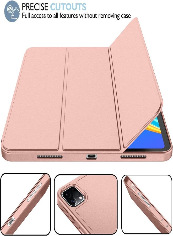 iMieet جراب iMieet لجهاز iPad Pro مقاس 11 بوصة M4 2024 (الجيل الخامس) مع حامل قلم، [يدعم قلم Apple Pencil Pro وقلم Apple Pencil (USB-C)]، جراب ذكي ثلاثي الطي مع ظهر TPU ناعم، خاصية التشغيل/الإيقاف التلقائي (ذهبي وردي) - Image 4