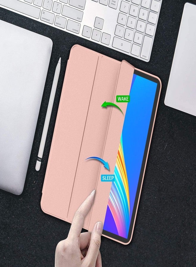 iMieet جراب iMieet لجهاز iPad Pro مقاس 11 بوصة M4 2024 (الجيل الخامس) مع حامل قلم، [يدعم قلم Apple Pencil Pro وقلم Apple Pencil (USB-C)]، جراب ذكي ثلاثي الطي مع ظهر TPU ناعم، خاصية التشغيل/الإيقاف التلقائي (ذهبي وردي) - Image 5
