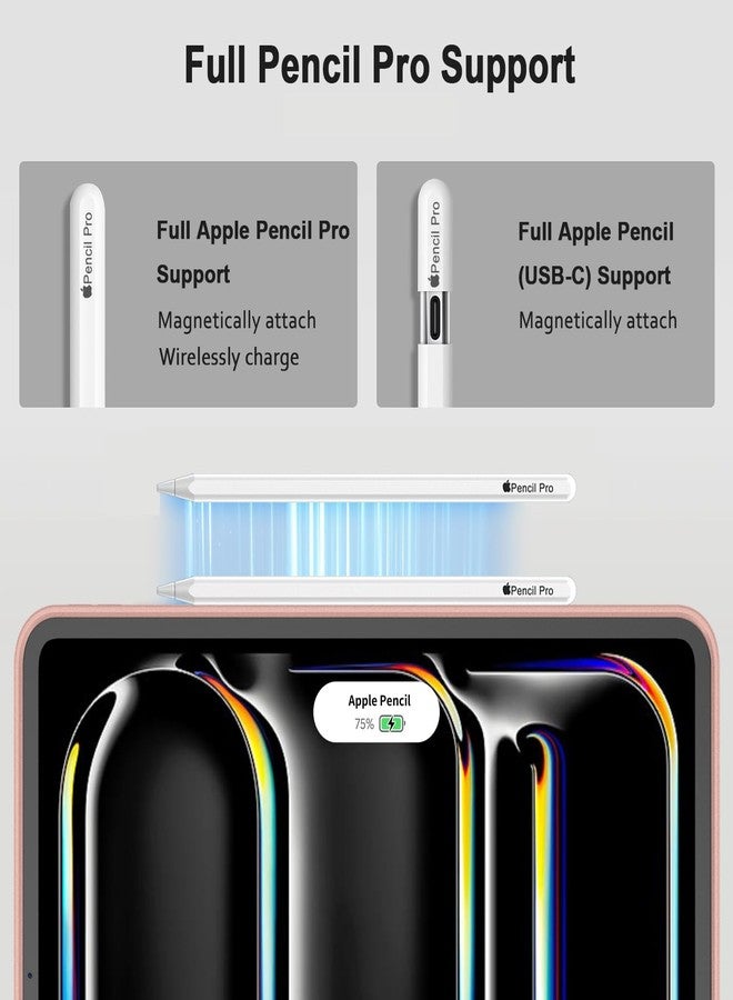 iMieet جراب iMieet لجهاز iPad Pro مقاس 11 بوصة M4 2024 (الجيل الخامس) مع حامل قلم، [يدعم قلم Apple Pencil Pro وقلم Apple Pencil (USB-C)]، جراب ذكي ثلاثي الطي مع ظهر TPU ناعم، خاصية التشغيل/الإيقاف التلقائي (ذهبي وردي) - Image 3