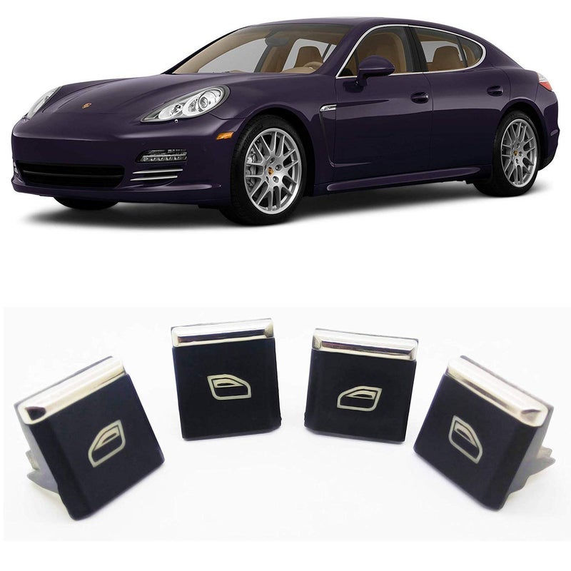 VIP KROM Driver Master Window Switch Button Cap Cover for Porsche Cayenne, Panamera, and Macan - Image 1
