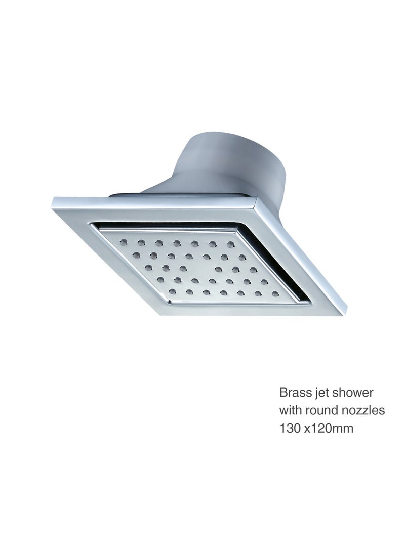 Bold Music Jet Shower Head – High Pressure Rain Fixed Showerhead with Rainfall Design, Chrome-Plated Brass Construction, Durable and Easy to Install for All Bathrooms - 1 year warranty