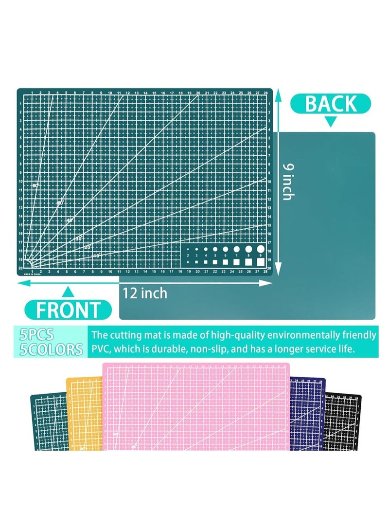 5 Pack Cutting Mat for Cricut 9 x12 inch Cutting Mat for Cricut Art Hobby Craft Scrapbooking Stencil Sticky Mat for Craft Non-Porous and Anti-Slip Surface - Image 4