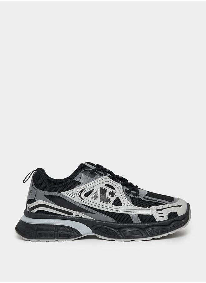 Styli Graphic Pattern Retro Chunky Sole Sneakers  - Image 1