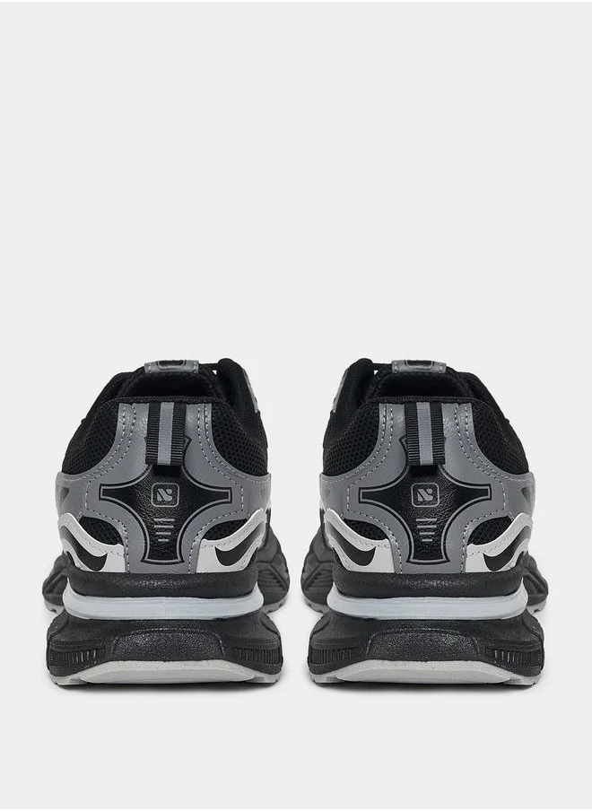 Styli Graphic Pattern Retro Chunky Sole Sneakers