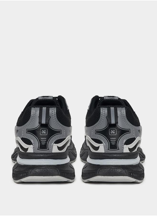 Styli Graphic Pattern Retro Chunky Sole Sneakers  - Image 4