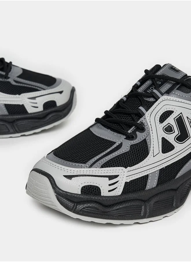 Styli Graphic Pattern Retro Chunky Sole Sneakers