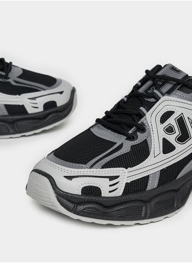 Styli Graphic Pattern Retro Chunky Sole Sneakers  - Image 3