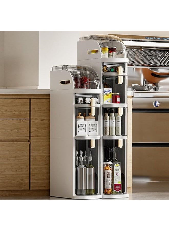 Slit Storage Cabinet, Narrow Bathroom Floor Cabinets Clothes Toys Organizer Container, 18cm Narrow Size Multi-Layer Standing Kitchen Storage Cabinet (A 3 Layer) - Image 5
