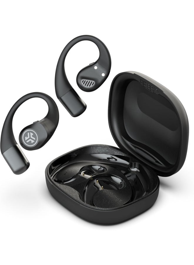 Epic Open Sport Earbuds - Wireless Open Ear Headphones, Sports Earbuds with Earhooks, 30H Playtime Hook Over Ear Running Earphones, IP55 Sweat-Resistant Ear Buds, Bluetooth Multipoint black