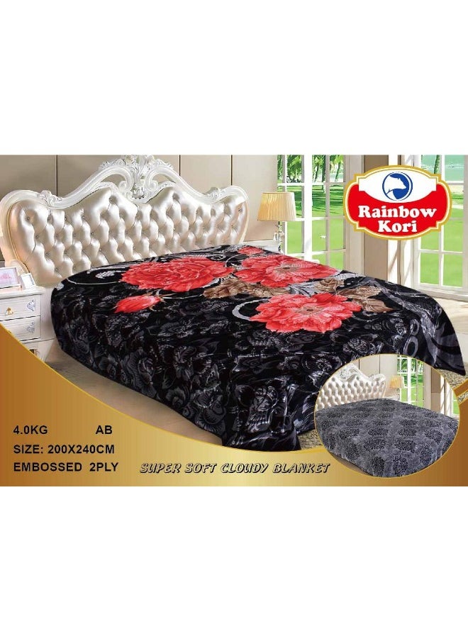 Rainbow Luxury Double-Sided Winter Blanket - Soft, Silky, and Luxuriously Textured Double-Layer Bed Blanket - 4 kg - 200 x 240 cm - Heavy Blanket, Textured Blanket, Thick Double-Layer Winter Blanket - Ideal for Sleeping and Winter Furnishings  - Image 1