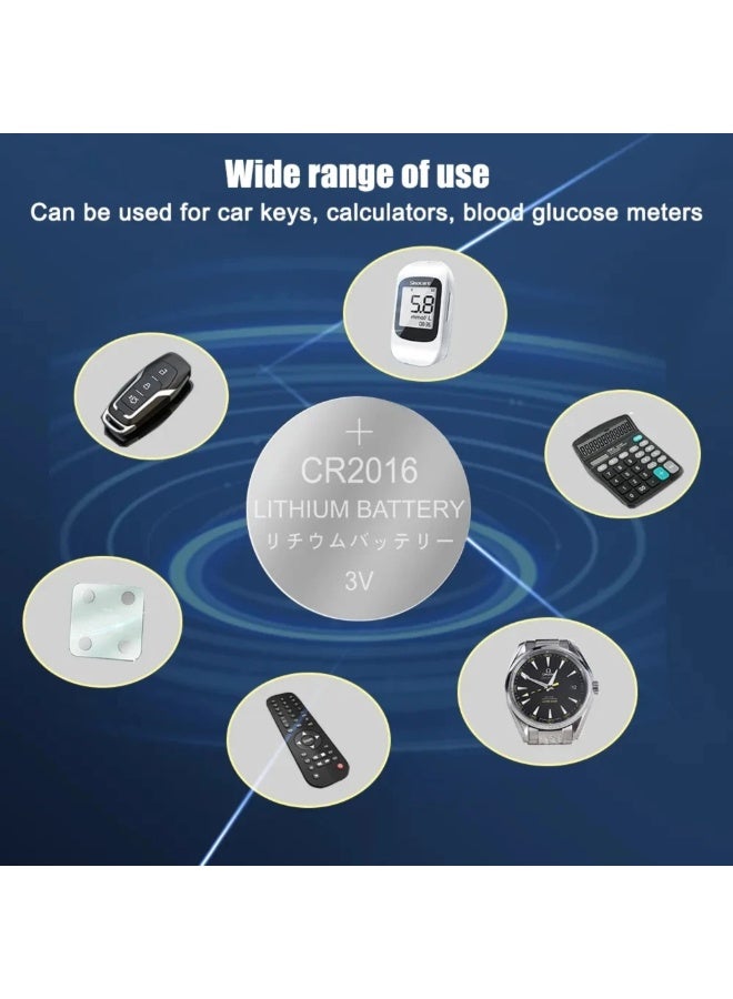 CR2016 3V Lithium Coin Battery (5-Pack) - Ultra-Thin Replacement for Watches, Calculators & Car Key Fobs (Dual Stack) - Long Lasting DL2016/ECR2016 - Image 4