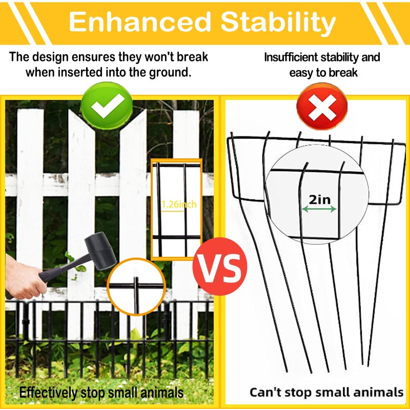 Blingluck Animal Barrier Fence, 10 Pcs Upgrade 1.26 in Gap Decorative Fences No Dig Fence for Rabbits and Dog Ground Defense, Rustproof Metal Wire Garden Fence Border for Garden & Patio Landscaping - Image 5