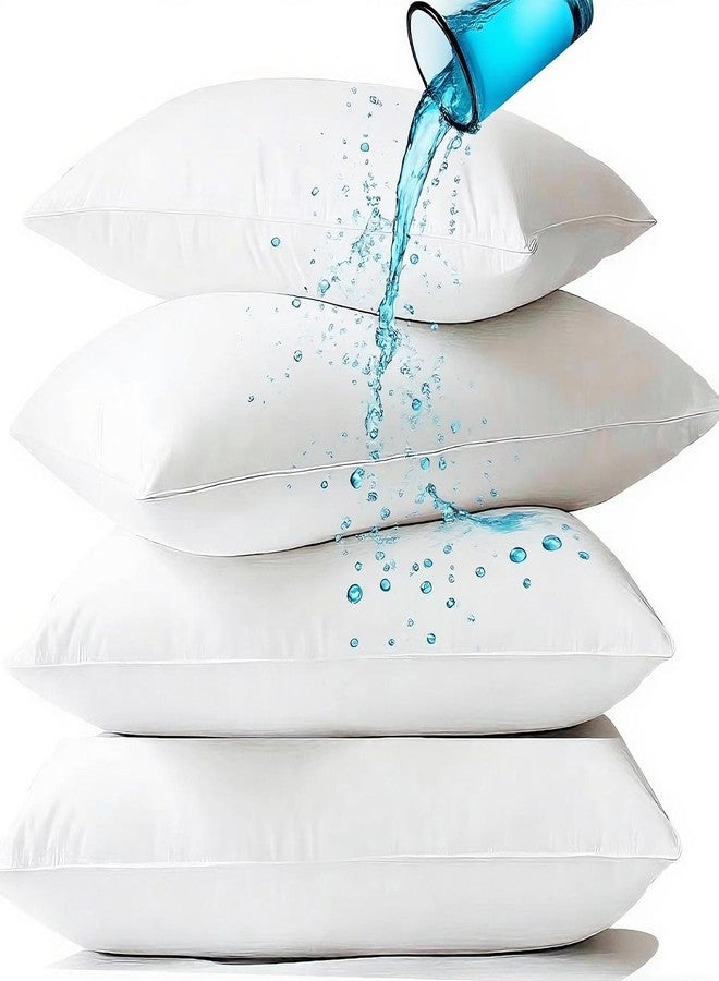 SHERCTN Waterproof Pillow Protectors Standard 20x26 Inches 4 Pack with Zipper Fully Sealed Dust Moisture Sweat Proof Pillow Case Cover Protector Soft White (4, Queen 20x28) - Image 1
