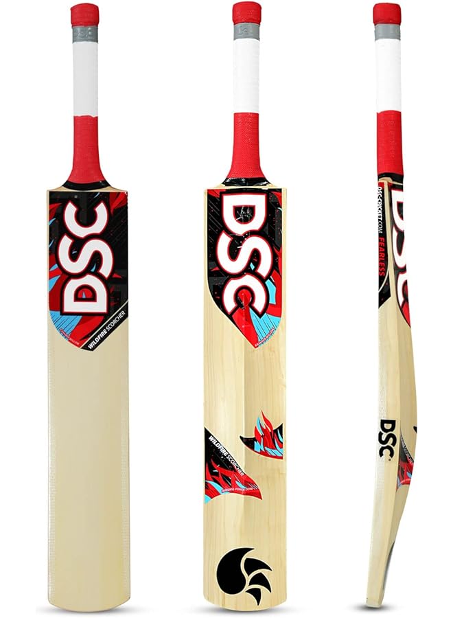 DSC Wildfire Scorcher Cricket Bat For Men And Boys (Beige Size Short Handle) Material: Kashmir Willow Lightweight Free Cover Ready To Play For Intermediate Player Ideal For Tennis Ball - Image 5