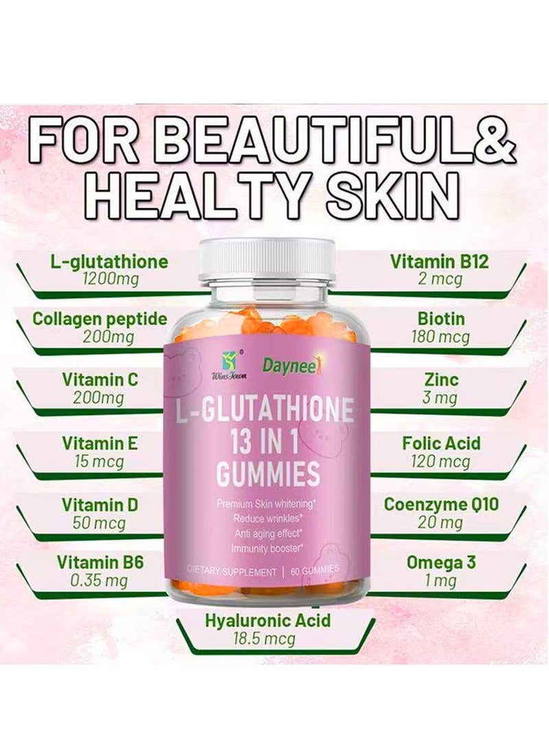 Wins Town - Glutathione Collagen Glow Gummies Glutathione Collagen Gummies for Women Glow Beauty Collagen Gummies for Dark Spot Organic Collagen Gummies for Skin Care Anti-Aging - Image 1