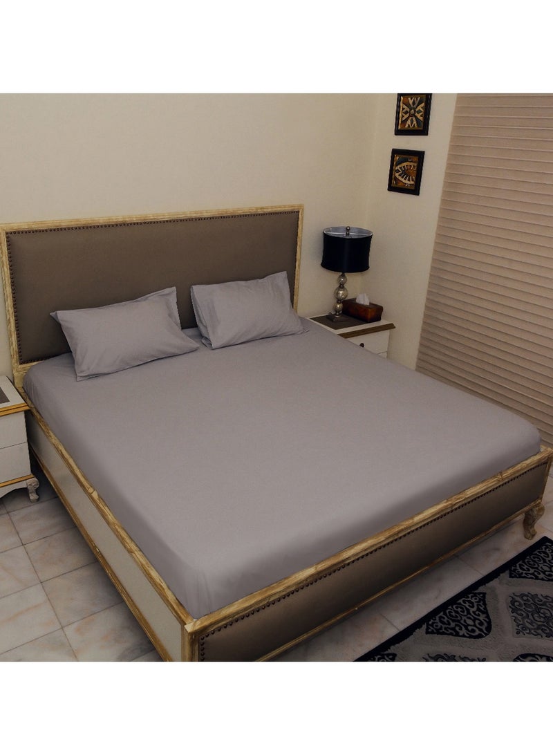 Home-Tex Design طقم ملاءات مسطحة مطبوعة مقاس كينج 100% من Hometex Design 3 قطع FERMANVILLE - 1 ملاءة مسطحة (240x260 سم) + 2 غطاء وسادة (50x80 سم) - Image 1