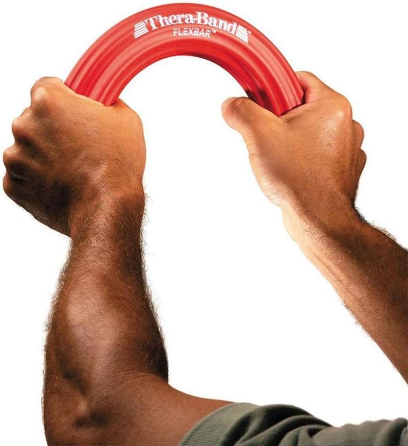 ثيرا باند Thera-Band Resistance FlexBar للرجال والنساء، لتدريب القوة والإمساك ومفاصل الكوع، وتخفيف الألم، معدات الجيم المنزلي، مستوى متوسط - Image 3