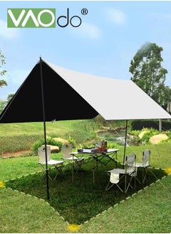 VAOdo 95% UV Block Camping Tarp Waterproof Index PU2000+ Lightweight Hammock Rain Fly Encrypted Oxford cloth Thickened Sunscreen Coating with Ground Nails Support Poles and Windproof Ropes 300*500CM  - Image 1