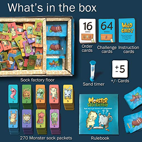 Logic Roots Monster Sock Factory Multiplication and Division Game - Fun Math Board Game for 6-10 Year Olds, Easy to Play STEM Toy for Kids at Home, Learning Gift for Girls & Boys, Grade 1 and Up - Image 2