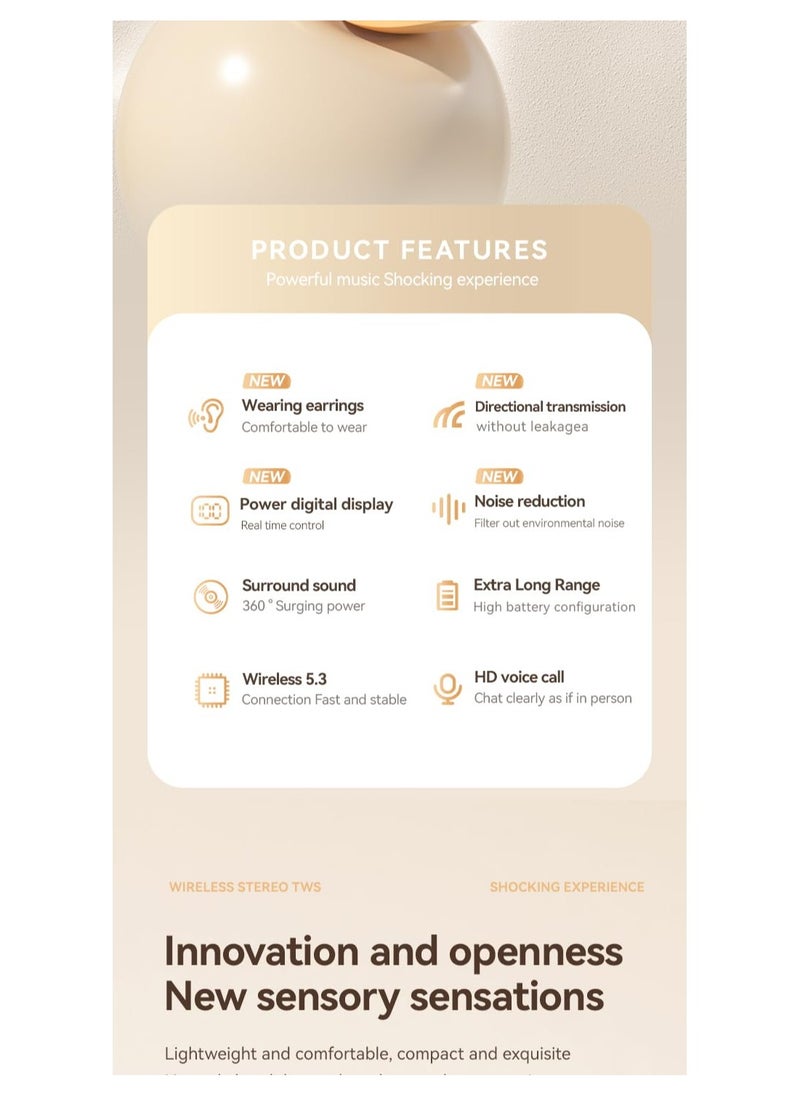 SYOSI - Wireless Earbuds Bluetooth Headphones, Bluetooth 5.4 Earphones, Playback Ear Buds Waterproof Wireless Charging Case and Dual Power Display, Over-Ear Stereo Bass Earphones - Image 1