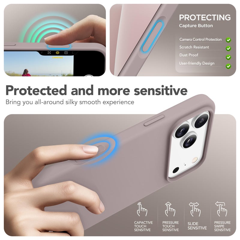 GONEZ Magnetic for iPhone 17 Pro Max Case, Compatible with MagSafe, [Screen Protector + Camera Lens Protector], Liquid Silicone Anti-Scratch Shockproof Protective Phone Case 6.9 inch, Light Taro - Image 5