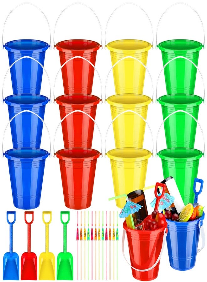 ميكو مجموعة ميكو المكونة من 12 دلوًا بلاستيكيًا للمشروبات، مزودة بـ 40 ماصة ملونة، مثالية لتحضير الكوكتيلات، وعلب الآيس كريم بمقابض، وعلب العصائر القابلة لإعادة الاستخدام، ومناسبة للاستخدام في الصيف، بالإضافة إلى كونها وعاءً متعدد الاستخدامات للمشروبات. - Image 1