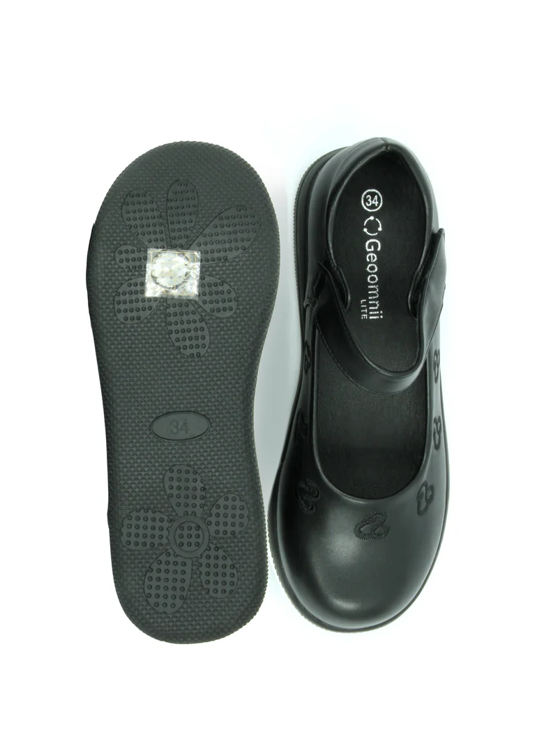 Geoomnii Girls School Shoes – Comfortable Black Formal Uniform Footwear for Daily Wear | Non-Slip Sole, Durable Stitching, Cushioned Insole | Back to School Essentials