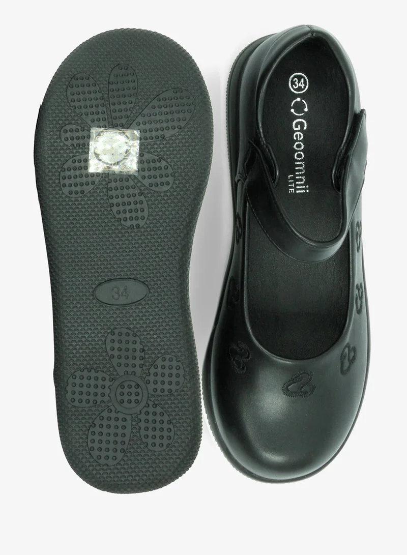 Geoomnii Black Girls School Shoes – Comfortable Black Formal Uniform Footwear for Daily Wear | Non-Slip Sole, Durable Stitching, Cushioned Insole | Back to School Essentials for Women | Best Price UAE