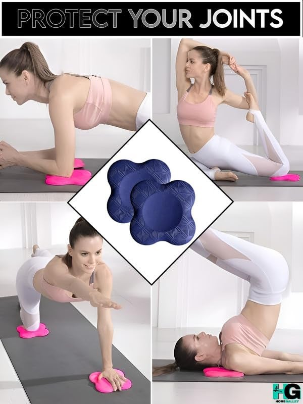 HOMEGALLEY Yoga Knee Pad for Exercise Elbow Cushion Pad Premium EVA Material for Yoga, Meditation, Pilates, Exercise & Workout Knee Cushion For Yoga Extra Cushion- Set of 2, 20 Cm, Navy Blue - Image 5