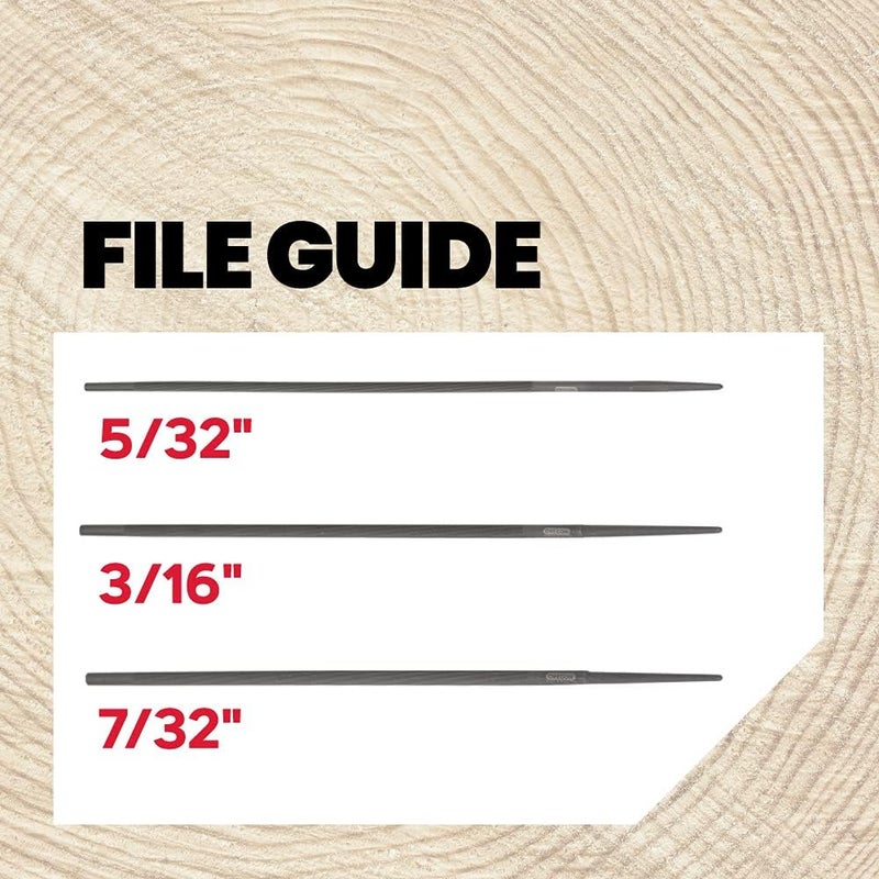 Oregon Universal Chainsaw Field 7pc Sharpening Kit - Includes 5/32", 3/16", and 7/32" Round Files, 6" Flat File, Handle, Filing Guide, and Travel Pouch (617067) - Image 4