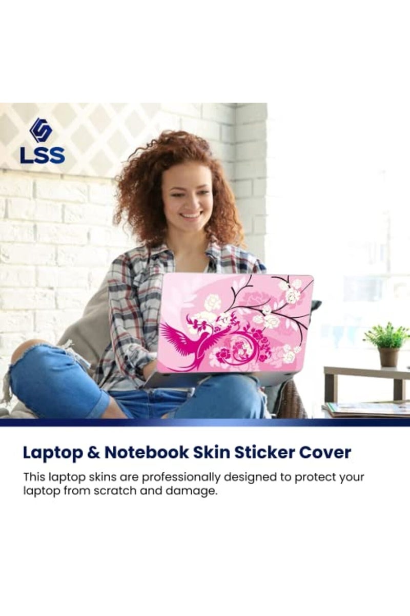 LSS Laptop 15 15.6 Skin Cover with Colorful Pink Birds Floral Pattern - Image 5