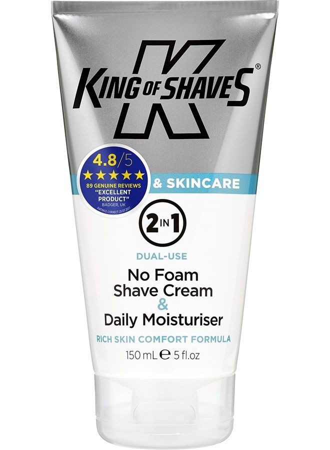 King Of Shaves No Foam 2-IN-1 Dual Use Shave Cream & Soothing Moisturiser 175ml - Image 1