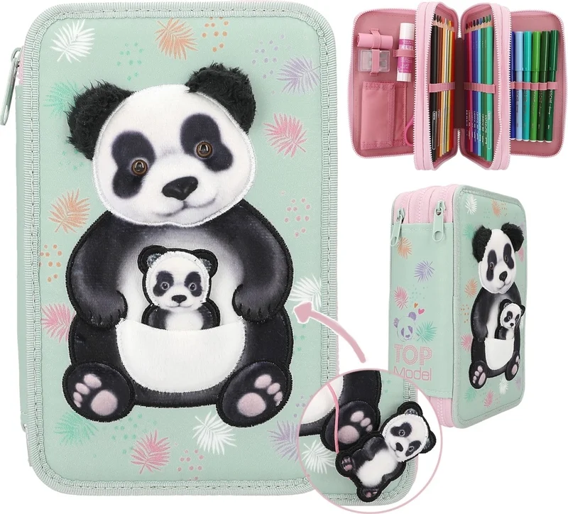 Top Model 3 Layer Full Pencil Box Panda