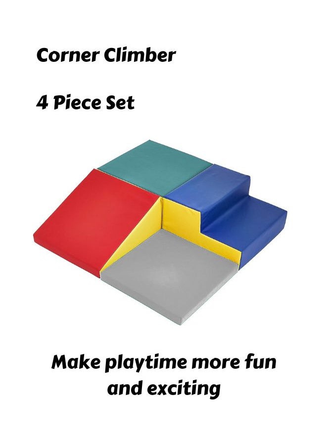 null - 4 pieces Soft Playtime and Climb Multipurpose Soft Foam Playset for Infants and Toddlers | Soft Foam for Crawling, Climbing, Block Play for Home, Daycare - Image 1