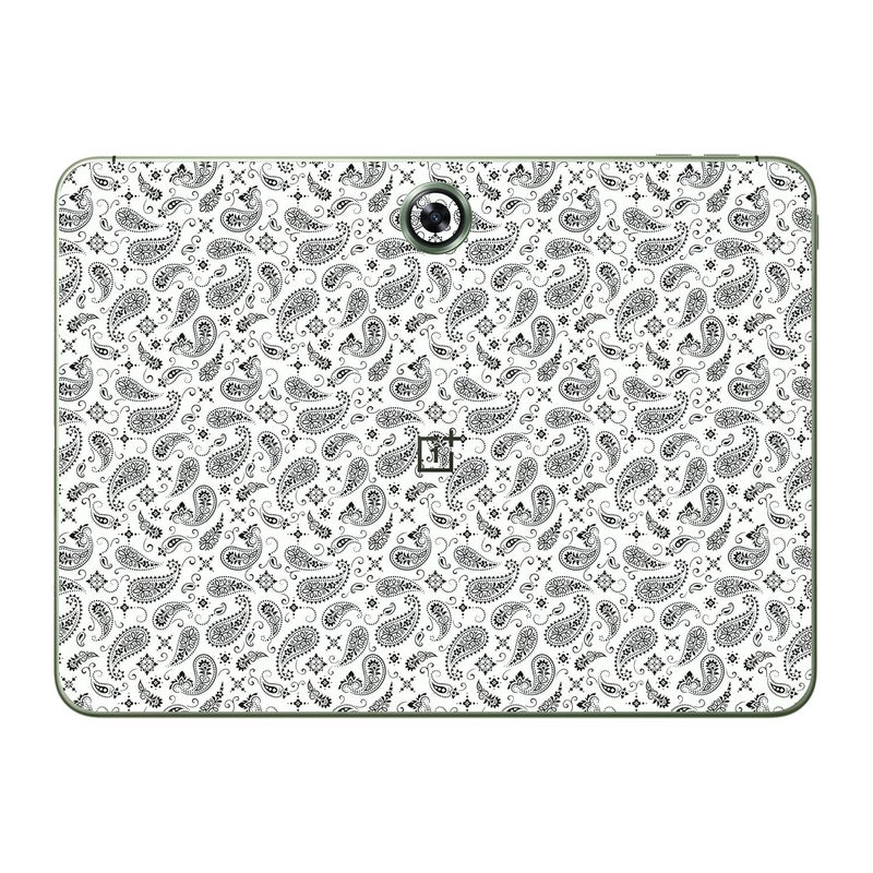Capes Tablet Skins for OnePlus Pad Go | Ultra-Thin Protective Film | Anti-Scratch Vinyl Decal Skin | Not Case/Cover (White Paisley, Back Skin) - Image 1