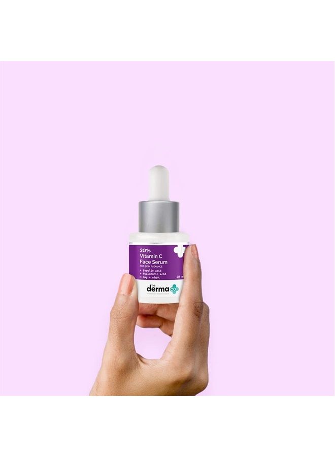 THE derma Co سيروم فيتامين سي للوجه بنسبة 20% للرجال والنساء لإشراق البشرة - 20 مل (ديرماكو) - Image 3