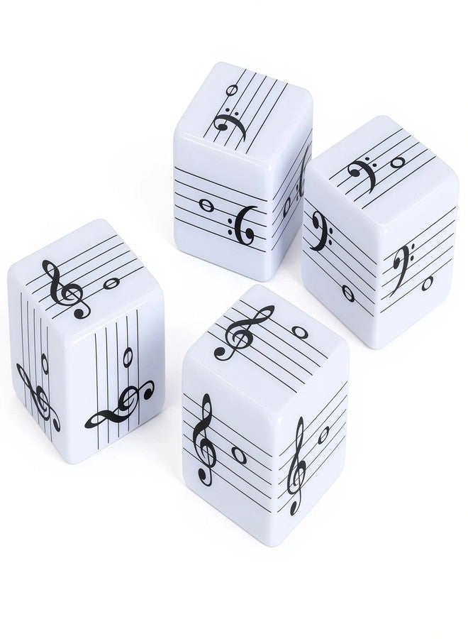 JYCSTE 4Pcs Fun Five-Line Staff Music Note Dice, Large 25mm Music Theory Dice, Includes Two High-Pitched Symbols and Two Low-Pitched Symbols for Theory Learning - Image 1