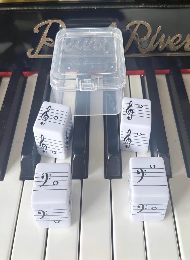 JYCSTE 4Pcs Fun Five-Line Staff Music Note Dice, Large 25mm Music Theory Dice, Includes Two High-Pitched Symbols and Two Low-Pitched Symbols for Theory Learning - Image 3