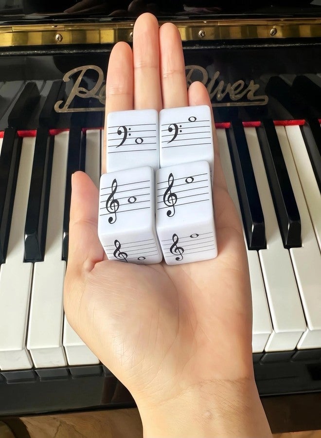 JYCSTE 4Pcs Fun Five-Line Staff Music Note Dice, Large 25mm Music Theory Dice, Includes Two High-Pitched Symbols and Two Low-Pitched Symbols for Theory Learning - Image 2