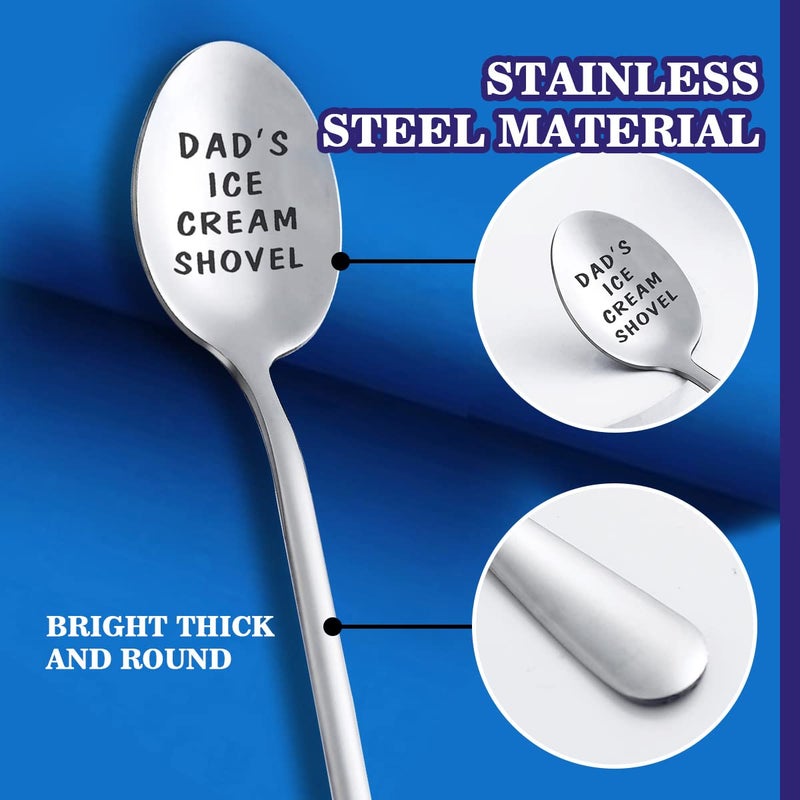 stormroo Gifts For Dad Men from Daughter Stocking Stuffers for men dad Ice Cream Spoon Scoop for Ice Cream Lovers, Christmas Gifts Funny Engraved Stainless Steel Shovel - Image 4